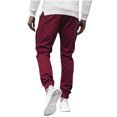 thumbnail image 2 of jsaierl Men's Solid Color Pencil Pants Casual Stretch Slim Fit Sweatpants Fashion Jogger Trousers with Multi Pockets, 2 of 5