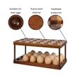 Egg Double Rack Acacia Wooden Double Layer Egg Holder 36 Capacity Countertop Egg Rack ...