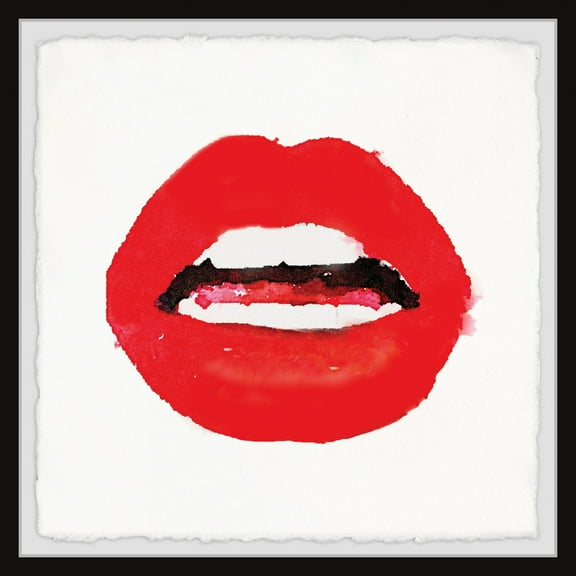 Marmont Hill Red Lips Framed Wall Art