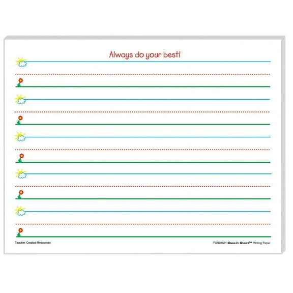 Teacher Created Resources Smart Start K-1 Writing Paper: 100 Sheets