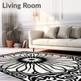 thumbnail image 2 of ODIKA 4'x6' Machine Washable Non-Slip Area Rug, Evoke Starburst With Radiant Medallion Motif High Traffic Rug with Pad, Black, 661385, 2 of 8
