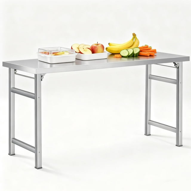 Table de Travail Pliante en Acier Inoxydable 36"x24 Pouces, Table de Travail Commerciale de 520 Lb pour la Maison, la Cuisine, le Restaurant