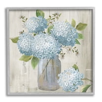 Stupell Industries Rustic Country Hydrangeas Botanical & Floral Painting Gray Framed Art Print Wall Art, 24 x 24