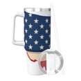thumbnail image 2 of Vsdgher American Flag Map Pattern 40 oz Tumbler with Handle and Straw Lid | Insulated Cup Reusable Stainless Steel Water Bottle Travel Mug | Gifts for Women Men Him Her, 2 of 8