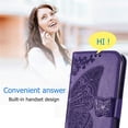 thumbnail image 6 of Butterfly Embossed Wallet Case for Motorola Moto G power 2025 / 2026, PU Leather Flip Cover with Card Holder, Kickstand & Lanyard, Shockproof,,Deep purple, 6 of 8