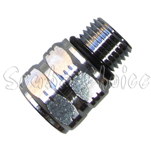 Scuba Adaptor M-1/2-20 to F-3/8-24 AS568-013 N70 | 1/2-20 UNF-2A | 3/8-24 UNF-2B