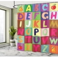thumbnail image 4 of Ambesonne Alphabet Shower Curtain, ABC and Fruits Squares, 69"Wx70"L, Multicolor, 4 of 4