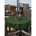 thumbnail image 2 of Outdoor Tablecloth with Umbrella Hole Zipper Solid Dark Green Round Tablecloth 54" Waterproof Outside Table Cloth Retro Minimalism Abstract Denim Texture Patio Table Cover Tablecloths for Picnic, 2 of 8