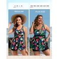 thumbnail image 2 of Traje de baño Tankini Hanna Nikole para mujer con flores rojas, talla L, 2 of 6