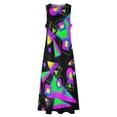 thumbnail image 4 of 1980s Neon Party Long Dress wom's fashion dresses clothes dresses ladies02 summer Dress, 4 of 7