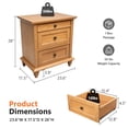 thumbnail image 2 of Traditional 3 Drawers Nightstand, Solid Wood Leg Bedside Table with Large Tabletop, Two-Tone Finish Accent Furniture for Bedroom, Living Room, Oak, 2 of 5