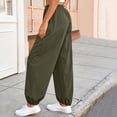 thumbnail image 3 of cocolona Womens Summer Casual Loose Joggers Solid Color Elastic Waist Workout Gym Beach Trousers with Pocket, 3 of 5