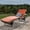 Brown, variant on Savana Outdoor Wicker Lounge with Arms with Orange Water Resistant Cushion, Multibrown