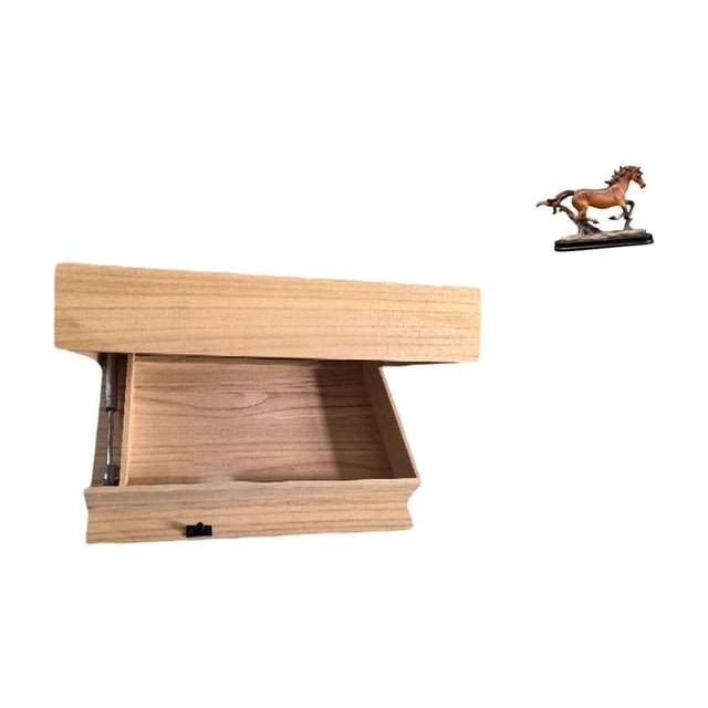 Estante flotante de pared con cajón y compartimento para escultura, figura artística, adorno coleccionable, estatua de caballo para decoración del