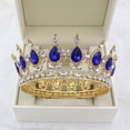 thumbnail image 2 of Zhuge Tiara de boda para novia, diadema de princesa, corona nupcial, joyería para el cabello con diamantes de imitación de cristal, decoración para princesa, novia, cumpleaños, graduación, boda (A), 2 of 4