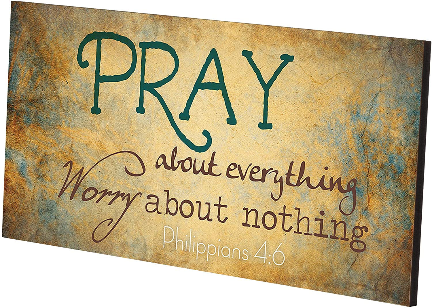 Graham Dunn Pray About Everything Worry About Nothing Wooden Sign with Jute Rope Hanger P