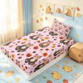 thumbnail image 4 of Manfei Cute Rustic Bear Twin Sheets, Waterclor Fall Leaves Bedding, Pink, 3 Pieces, 1 Flat Sheet, 1 Fitted Sheet and 1 Pillowcase, 4 of 6