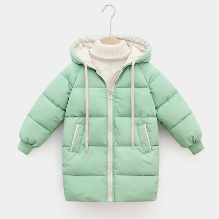 

DENGDENG Toddler Baby Child Children Kids Hooded Thicken Coat Long Sleeve Fleece Clothes Zip Up Warm Winter Outerwear 2Y-8Y