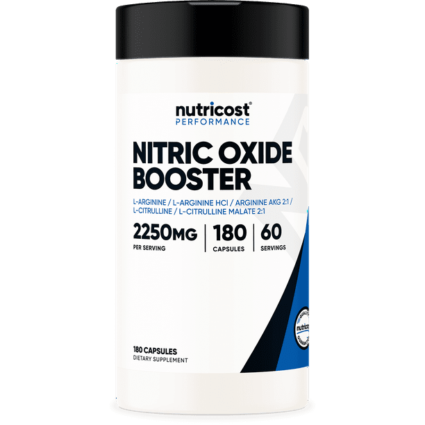 Nutricost Nitric Oxide Booster Capsules 750mg, 180 Capsules, Supplement