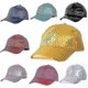 thumbnail image 1 of Gorras de béisbol con lentejuelas brillantes para hombre y mujer, ajustables, para fiestas al aire libre, color rosa, 1 of 5
