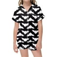 thumbnail image 3 of Tiijoy Girls Halloween Pajama Set Bat Print Short Sleeve Button Down Top Shorts, Sizes 10-11, 3 of 3
