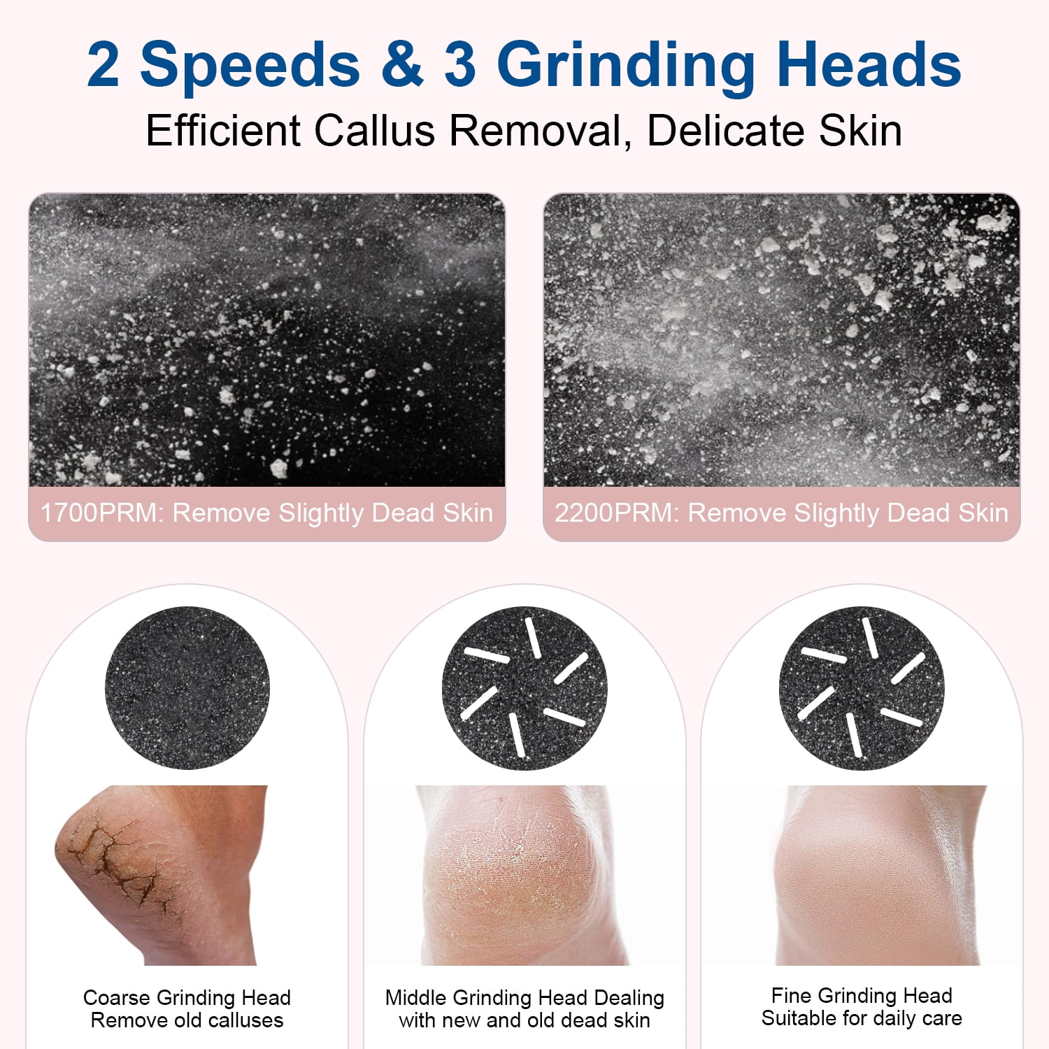 Electric Foot Callus Remover w/ Vacuum Cleaner,25 in 1 Rechargeable Portable Foot Grinder Feet Scrubber File w/2 Speed,3 Grinding Head,LCD Display,Professional Pedicure Kit Tools for Foot Dead Skin