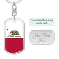 thumbnail image 2 of California State Flag Keychain Dog Tag Stainless Steel or 18k Gold, 2 of 16