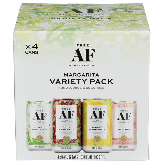 Free AF, Low Calorie, Margarita Variety, Recyclable Cans, 4 pack