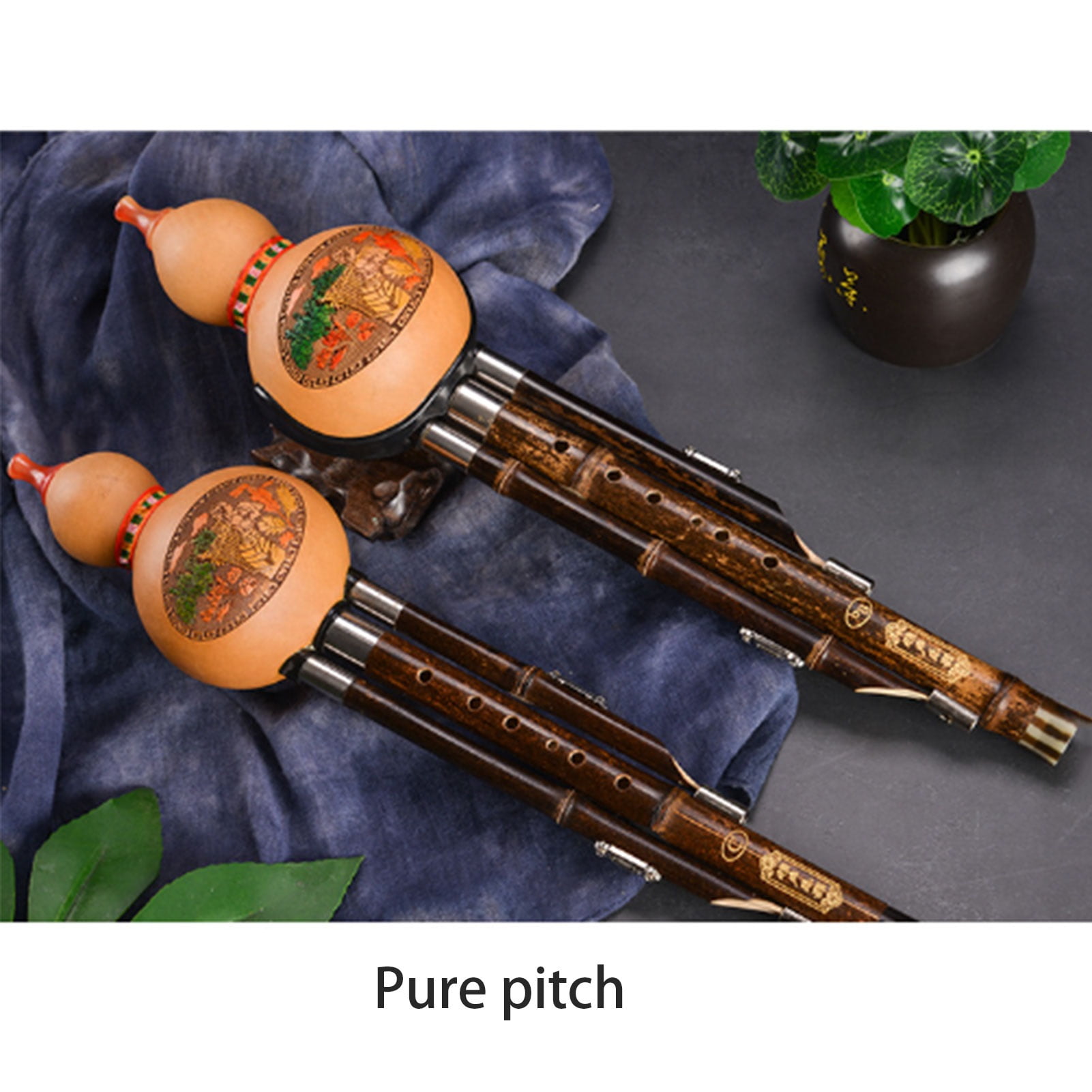 Hulusi Flute Durable Instrument, Adult Student Professional Playing Cucurbit Flute, Bright Tone, Easy to Play and Easy to Learn, Chinese Traditional Ethnic