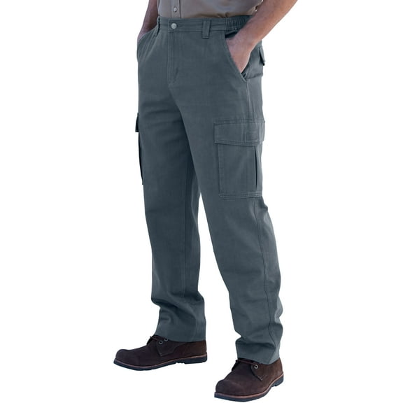 Boulder Creek by KingSize Men's Big & Tall Renegade Side-Elastic Waist Cargo Pants - 62 40, Carbon
