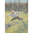 thumbnail image 3 of Peter Newell 14x18 Black Modern Framed Museum Art Print Titled - Man Running from Elephants (1901), 3 of 5