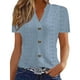thumbnail image 1 of Casual Primavera Tops para las Mujeres V-Cuello Torcido Botón Color Sólido Suelto de Manga Corta, Fácil Oficina Y Fiesta de Uso, 1 of 4
