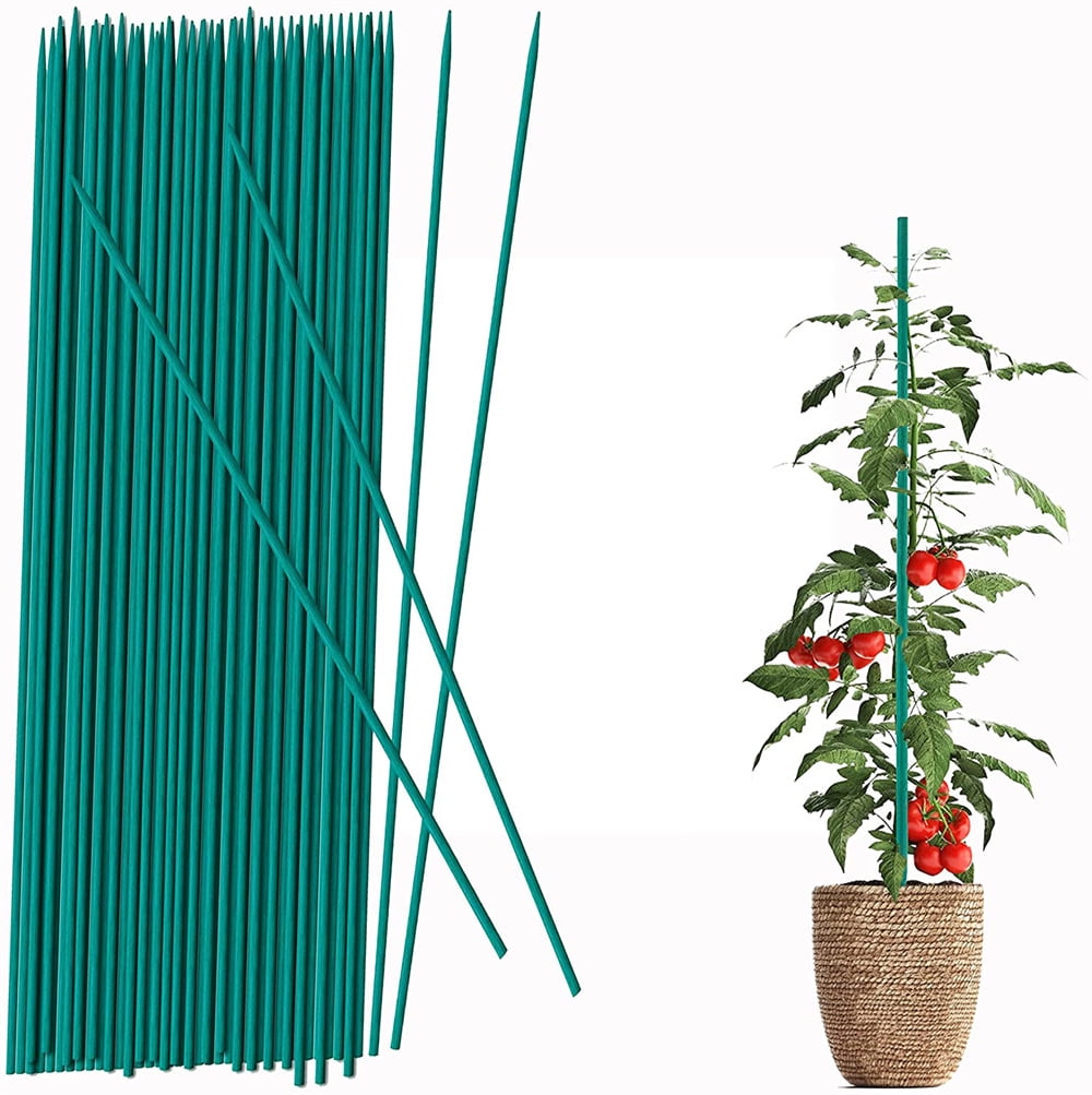 NOGIS 50 Pcs Plant Sticks Green Plant Stakes, Plant Support Garden