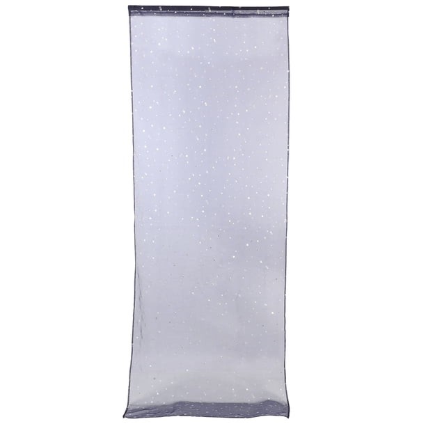Cortinas transparentes con ojales para dormitorio de niña, diseño romántico de estrellas plateadas, finas y brillantes, para habitación infantil, tamaño 100 x 270 cm (azul marino).