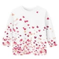 thumbnail image 4 of Shirts for Girls Trendy Valentine's Day Heart Ptinted Crew Neck Casual Blouses 3/4 Sleeve Tops Size 3-12, 4 of 5