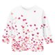 thumbnail image 4 of Blusas y camisas de cuello redondo y manga larga para niños, blusas/camisas de poliéster con estampado de corazones, mangas 3/4 y cuello redondo, elegantes e informales., 4 of 5