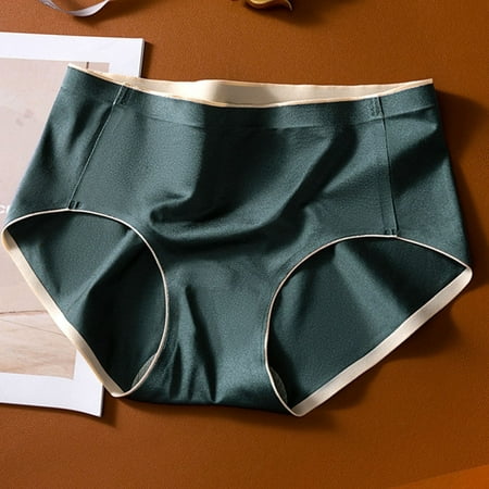 Juslio Panties for Women Mid Waist Ice Silk Soft Elastic Sexy Breathable Soft Breathable Underwear