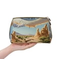 thumbnail image 4 of Naloa Surreal Desert Eye Landscape Leather Makeup Bag for Purse Travel, Portable Small Cosmetic Organizer for Women and Girls, Make up Bag with Zipper, 4 of 8