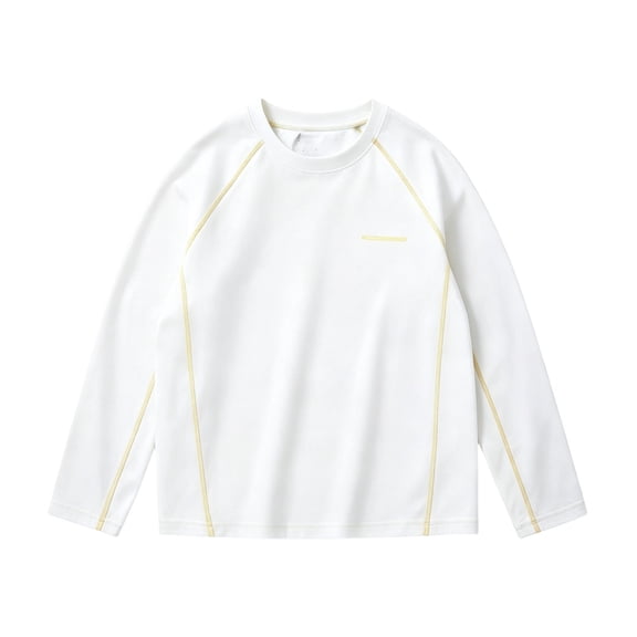 Boys Girls Raglan Long Sleeve Athletic Shirt, Contrast‑Stitching Sports Top For Kids School Daily Wear