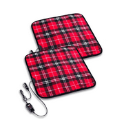 Heated Travel Car Pad Zento Deals 2 Piece 12V Red Electric Warm Pad, Relieves Back Pain, Fleece Material, Perfect for Travelling and Winter Season, Non-Flammable