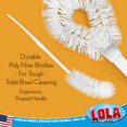 thumbnail image 4 of LOLA Toilet Bowl Brush W/ Curved Head, Durable Poly Fiber Bristles - 4 Count, 4 of 5