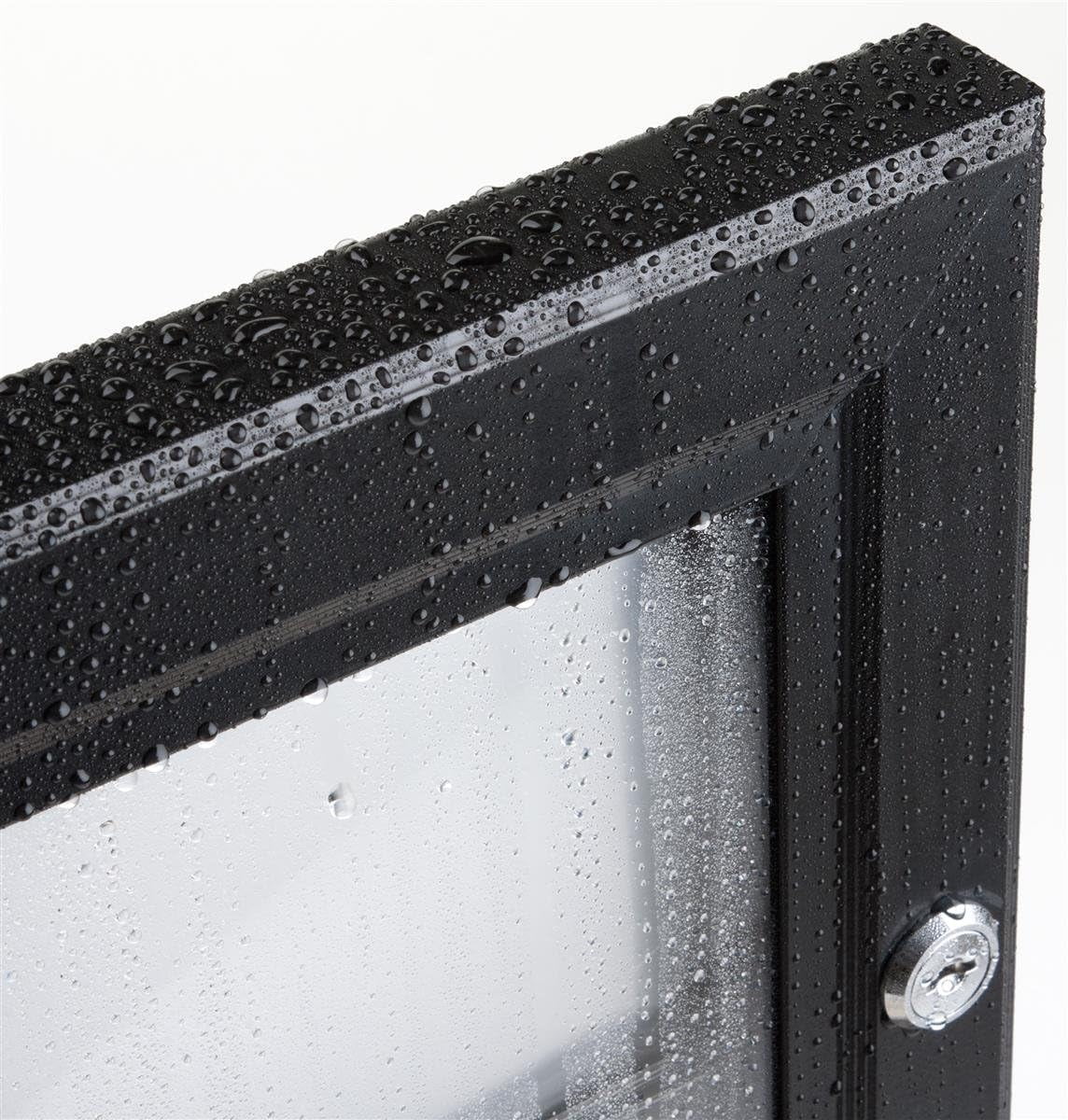 Weather Resistant, Magnetic, Bulletin Board with Swing-Open Locking Door, Outdoor Menu Case for x 14", Wall Mounted Vertically or Horizontally, Black Finish, for Indoor Or Outdoor Use