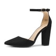 thumbnail image 1 of Zapatos de Vestir DREAM PAIRS Tacones de Bloque Coco Negros Talla 8.5, 1 of 7