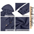 thumbnail image 5 of Fantaslook Plus Size Hoodies for Women Waffle Knit Sweatshirts Drawstring Long Sleeve Tops Button V Neck Pullover, 5 of 10