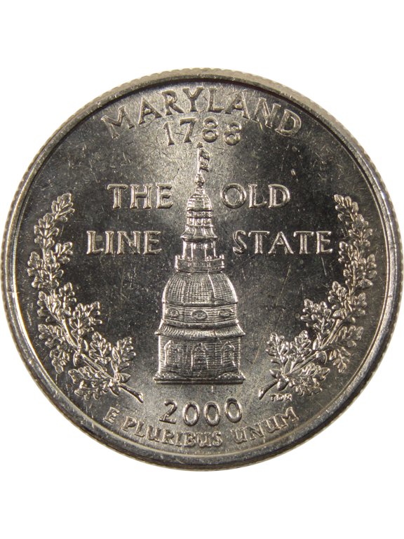 2000 P Maryland State Quarter BU Uncirculated Clad 25c Coin