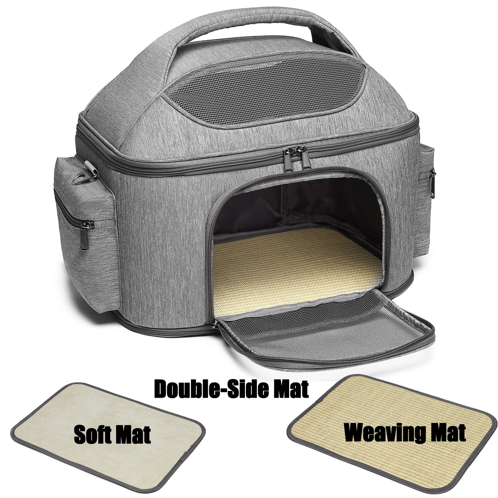Pet Carrier for Large Fat Cats and Small Dog, Fits up to 20 pounds Car Seat Travel Carrier, Collapsible Indoor Outdoor Soft Side Carrier Bed House Airline Approved Under Seat