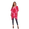 thumbnail image 6 of Beautybatik Fuchsia Women Boho Hippie Tie Dye Plus Size Tunic Blouse Kaftan Top 1x, 6 of 6