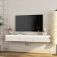thumbnail image 2 of TV Stand Floating TV Stand, Wall Mounted TV Shelf with Led Lights & Power Outlet,High Gloss TV Cabinet for tv Stands for Living Room,Entertainment Center, 2 of 9
