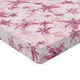 thumbnail image 4 of Ambesonne Floral Design Fitted Sheet, Retro Lily Flowers, Full Size, Hot Pink Coral and Soft Pink, 4 of 5