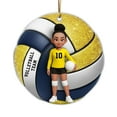 thumbnail image 4 of HIELLFQ Volleyball Ornament 2D Acrylic Hanging Christmas Decorations, 3.1" Volleyball Christmas Ornament for Tree Backpack, Volleyball Gifts for Sports Lovers A, 4 of 9